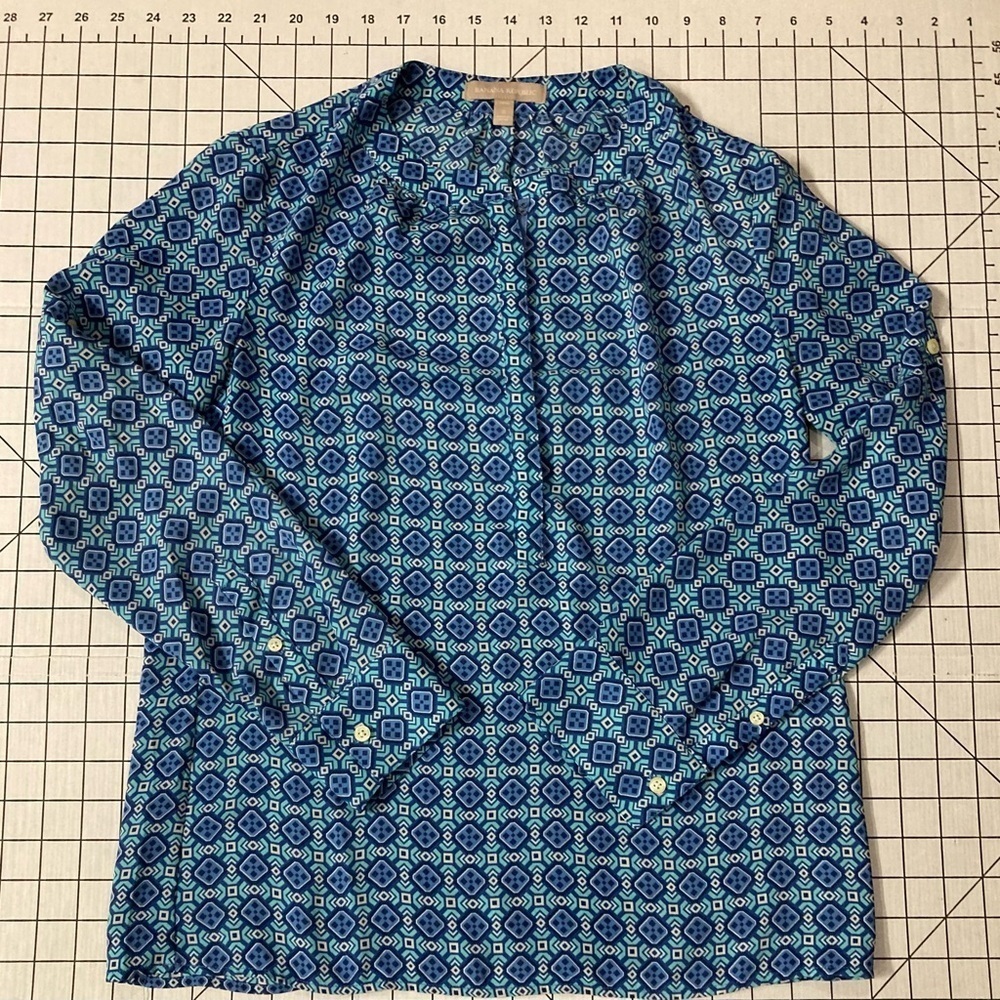 Banana Republic Women’s Small Petite Blue Long Sleeve Blouse